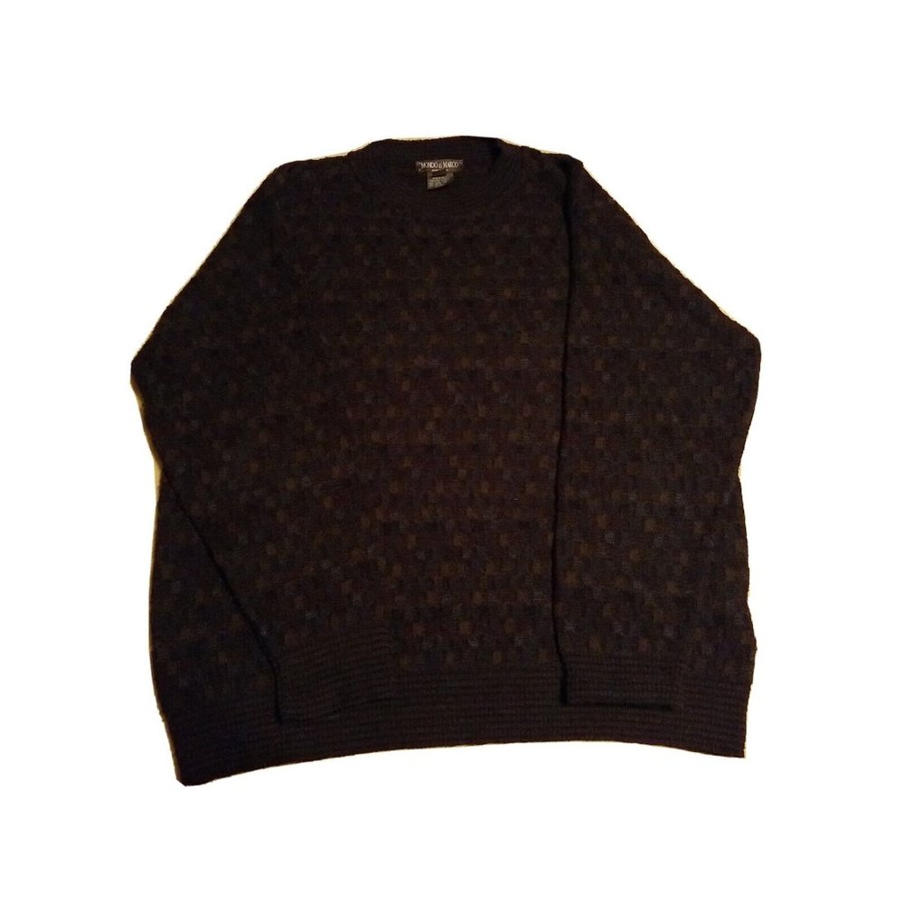 Mondo Di Marco Italian Wool Sweater Checkered Multicolor L/52